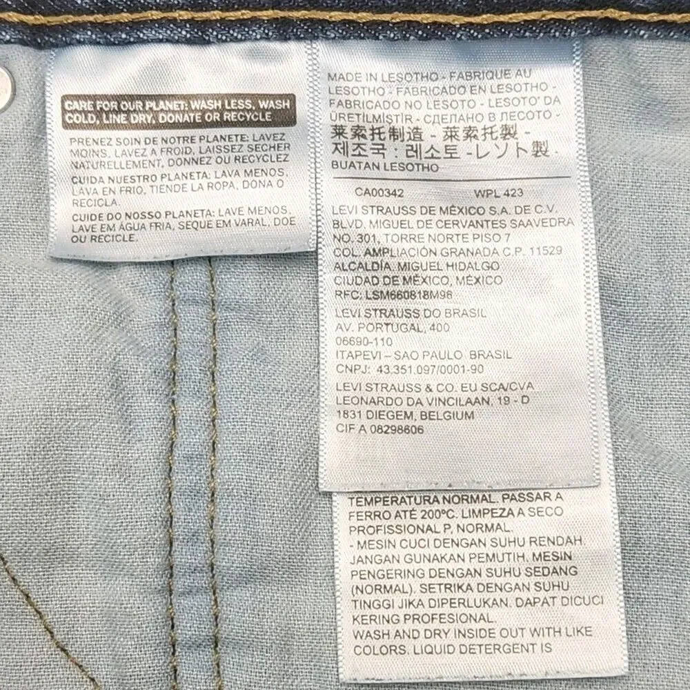 Levi's 514 Jeans Blue Straight Fit Men Size 36 x 32 Dark Wash Cotton